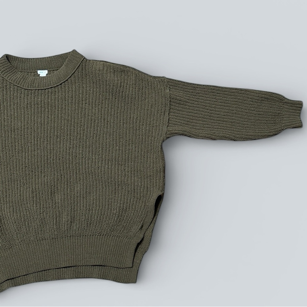 Aerie Olive Green Waffle Knit Sweater - Picture 4 of 8